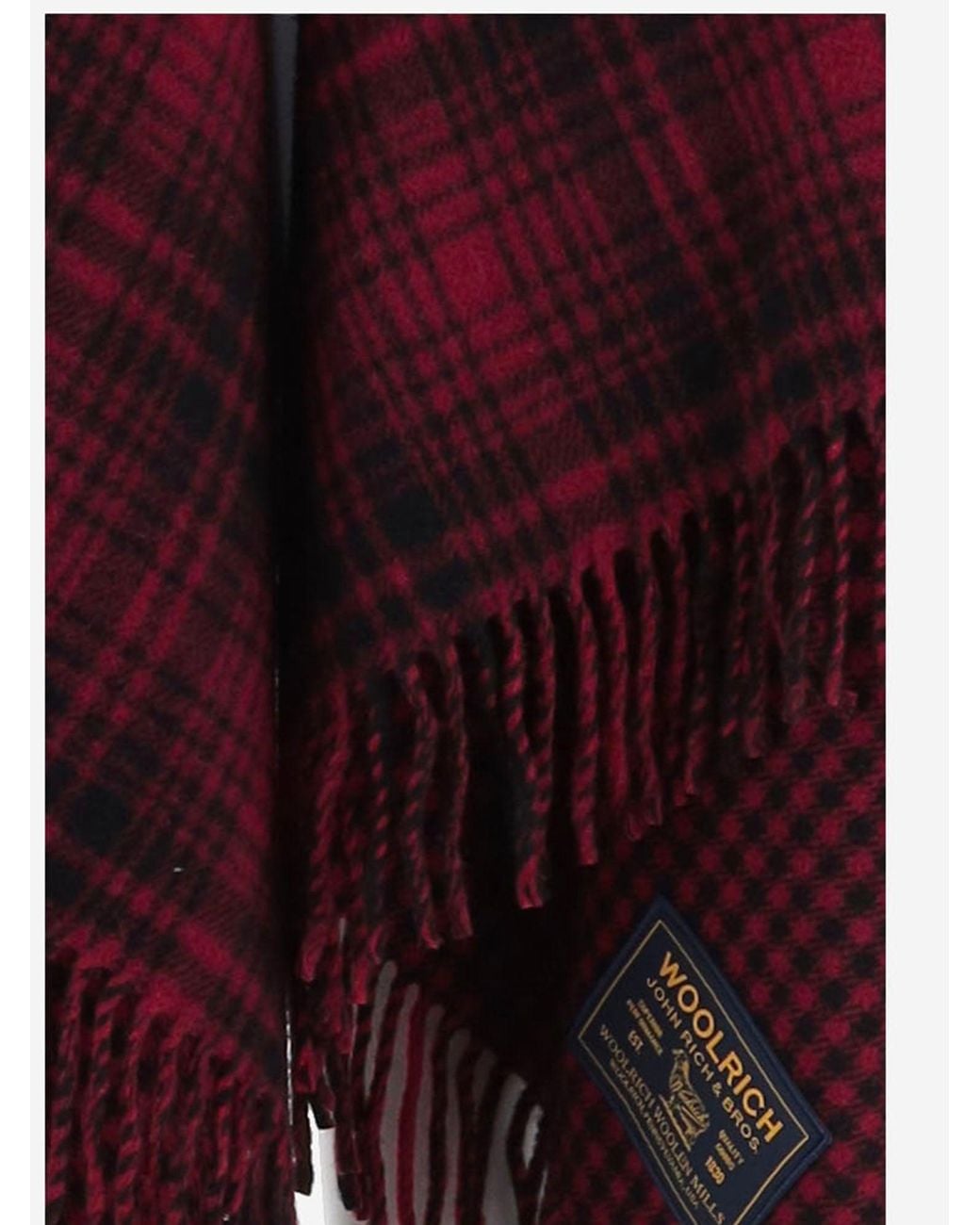 Woolrich Red Wool Cape With Check Pattern Jacket