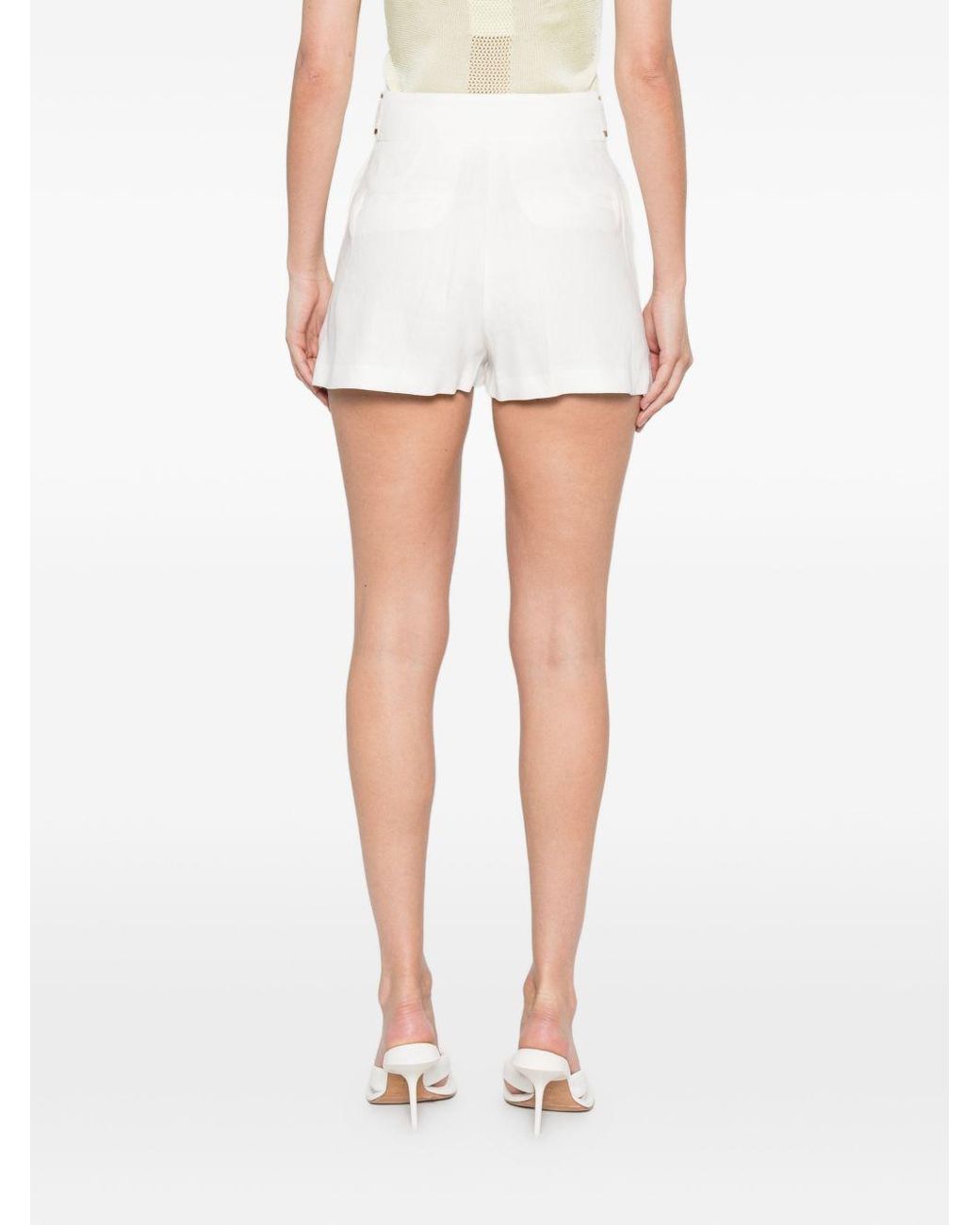 Elisabetta Franchi White Linen Blend Shorts