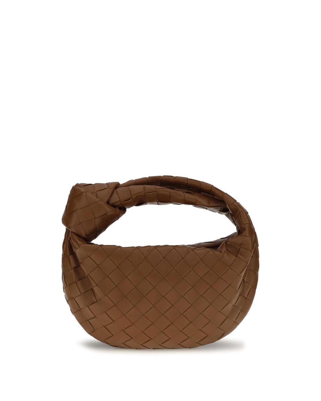 Bottega Veneta Brown Mini Jodie Lambskin Handbag Tannin- Lamb Shoulder Bags