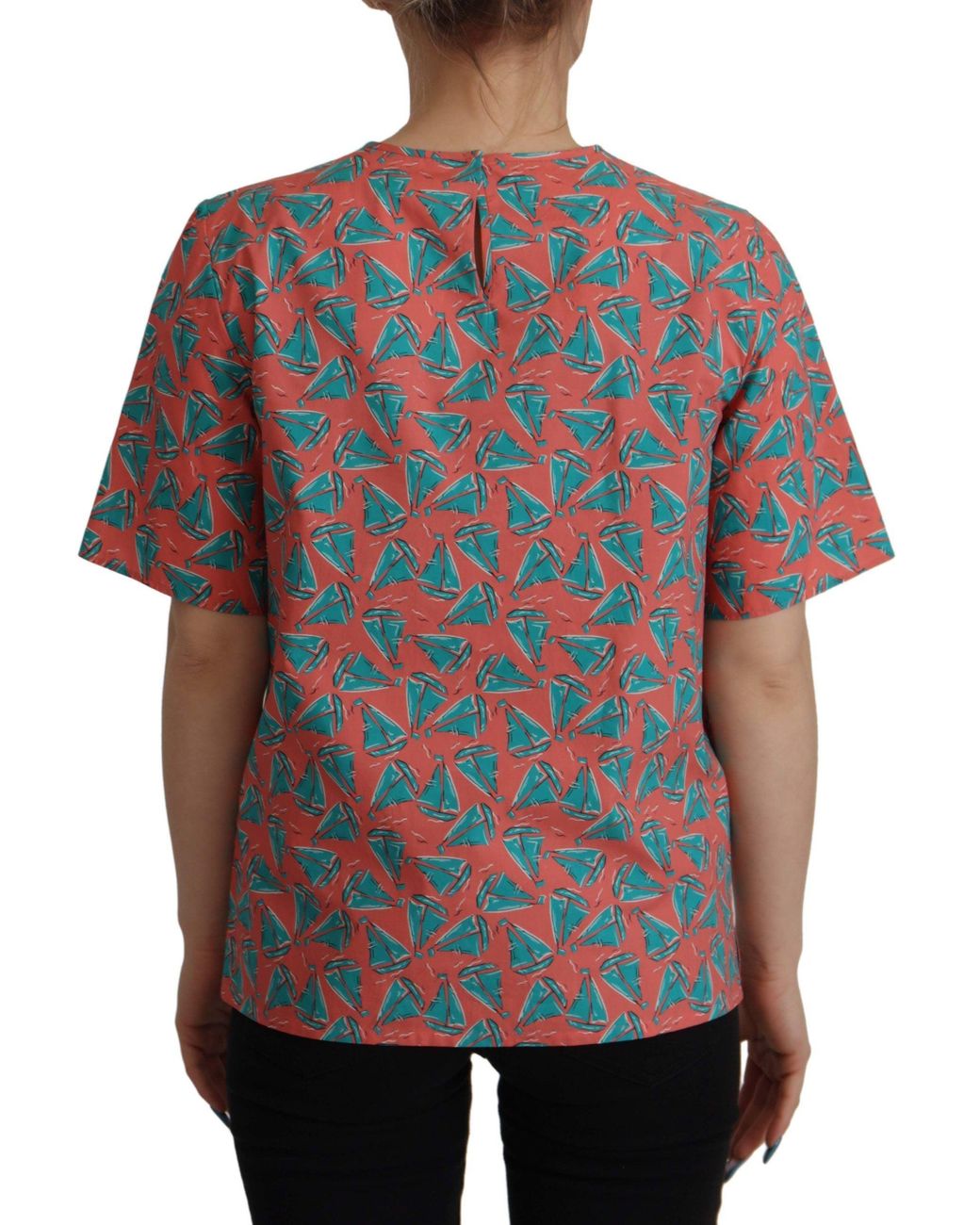 Dolce & Gabbana Black Dolce & Gabbana Sailboat Print Cotton T-Shirt