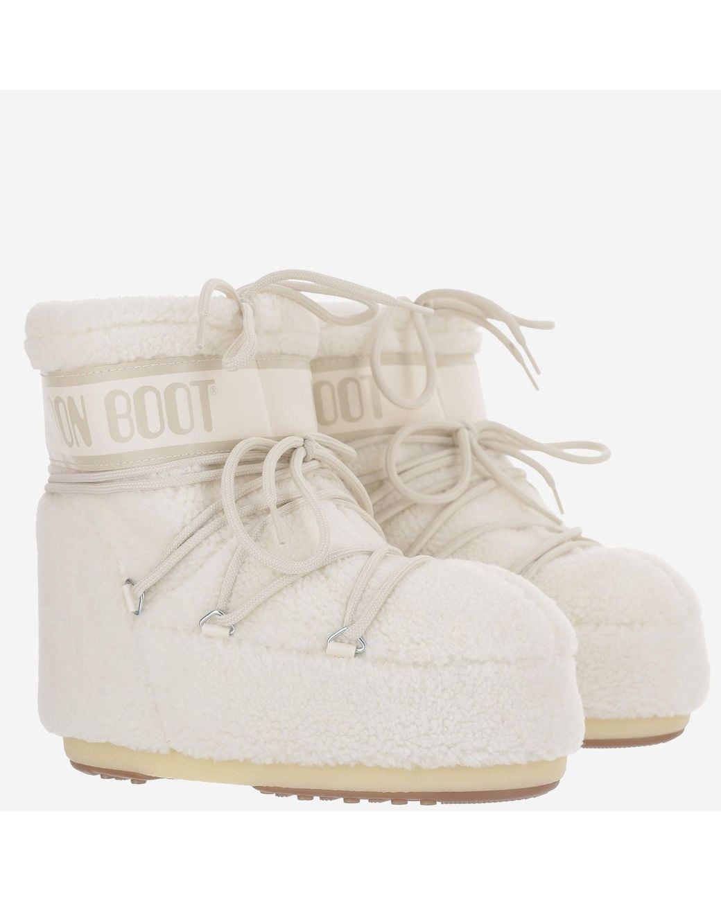 Moon Boot White Ankle Boots Icon Low Fleece Acrylic
