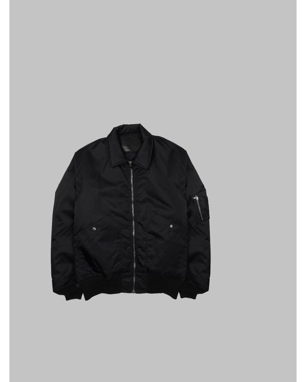 Rick Owens Black Flyers Nylon Bomber Jacket for men