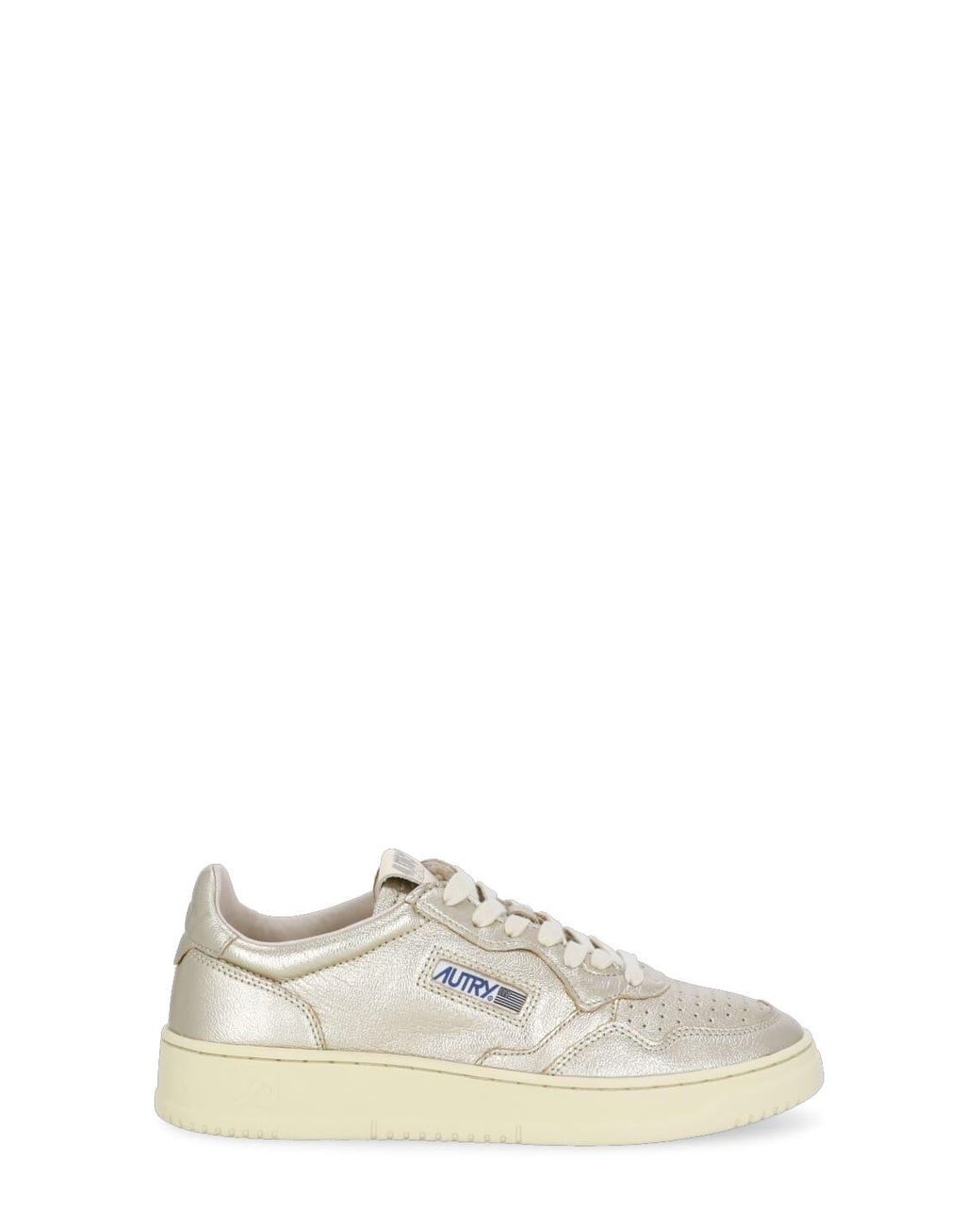 Autry Leather Medalist Low Platino Sneakers in Gold (Metallic) | Lyst UK