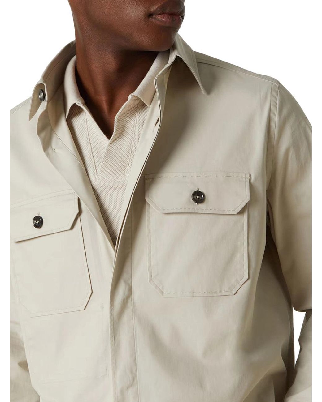 Zegna Natural Cotton-Blend Overshirt Melange for men