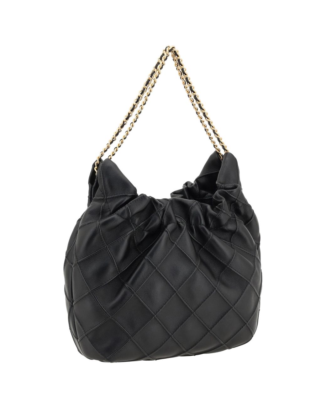 Tory Burch Black Fleming Mini Hobo Shoulder Bag Lamb Ovis Aries