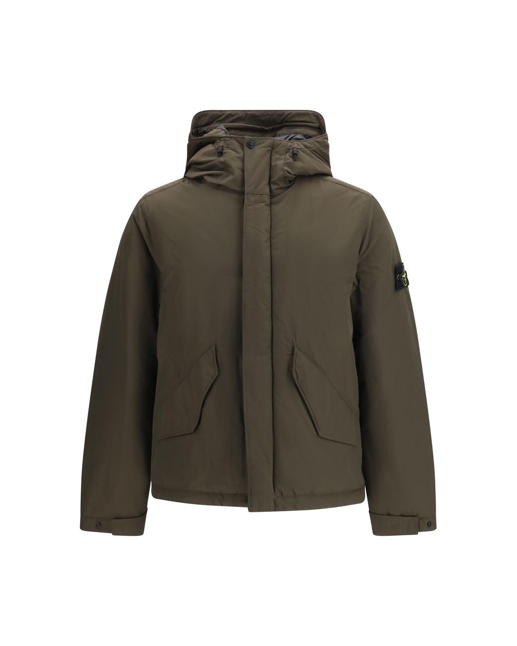 Stone Island Green Padded Micro Twill Jacket for men