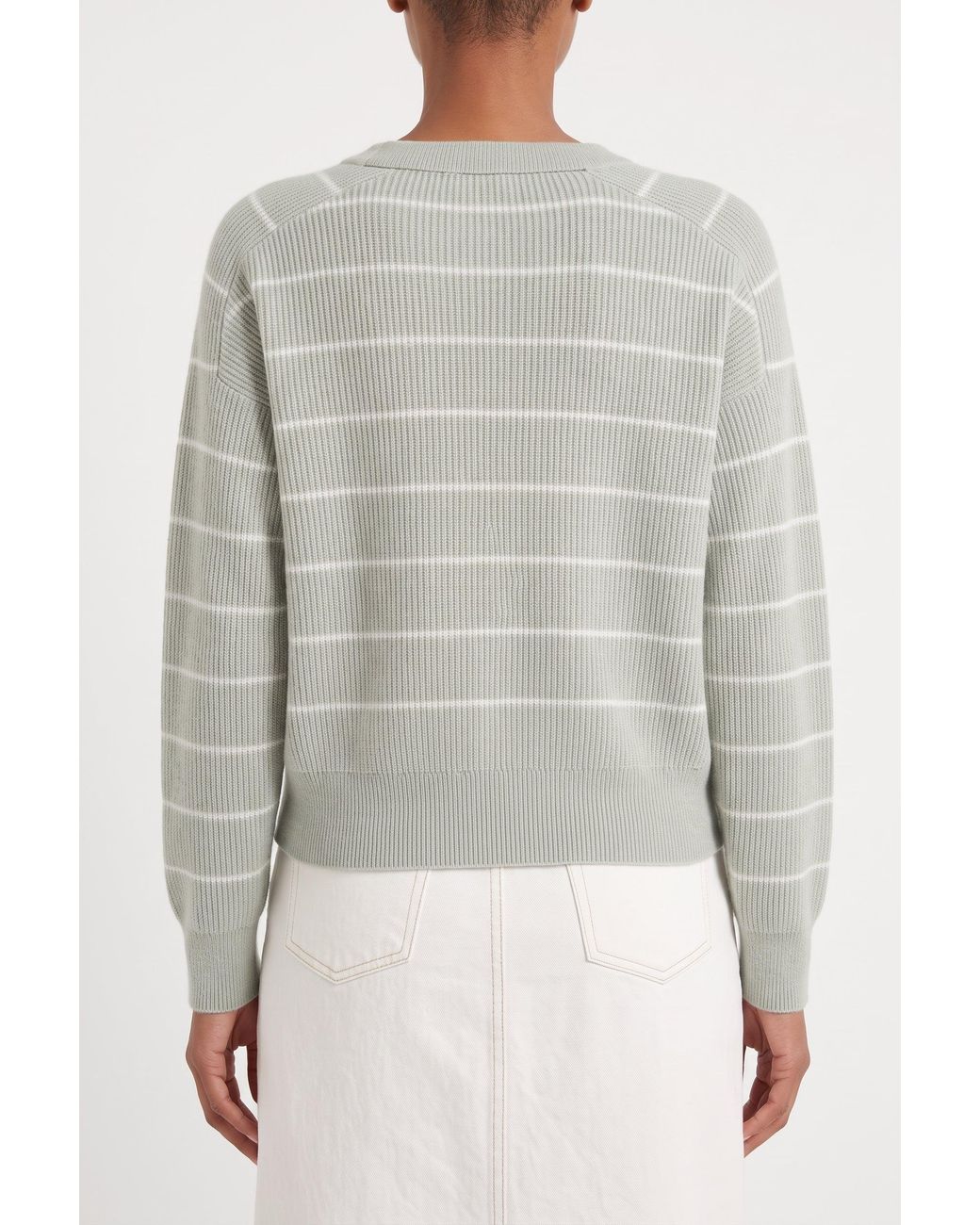 Brunello Cucinelli Gray Light Striped Sweater