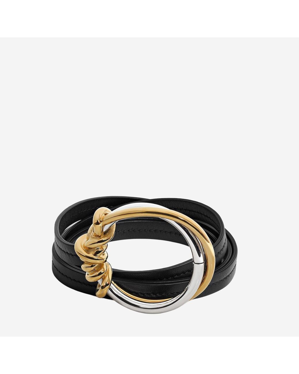 Bottega Veneta Black Belt Knot Ring Calfskin