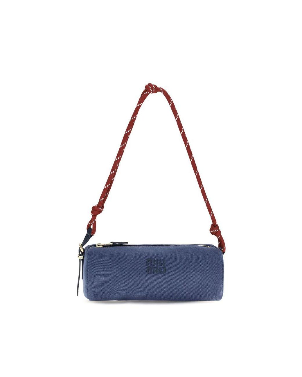 Miu Miu Blue Cotton Shoulder Bag