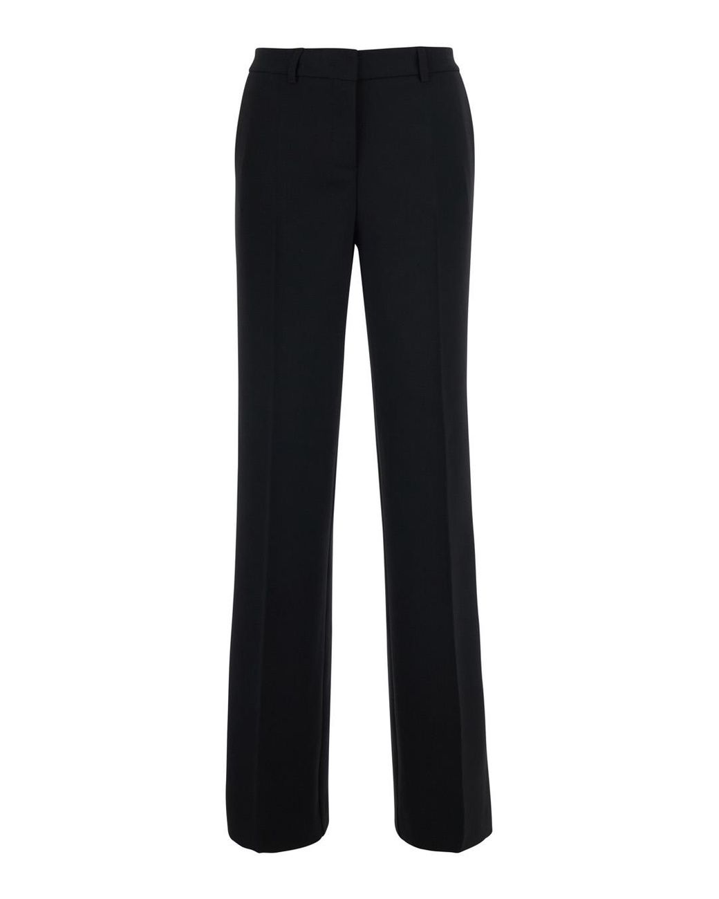 Le Plain Black Straight Trousers