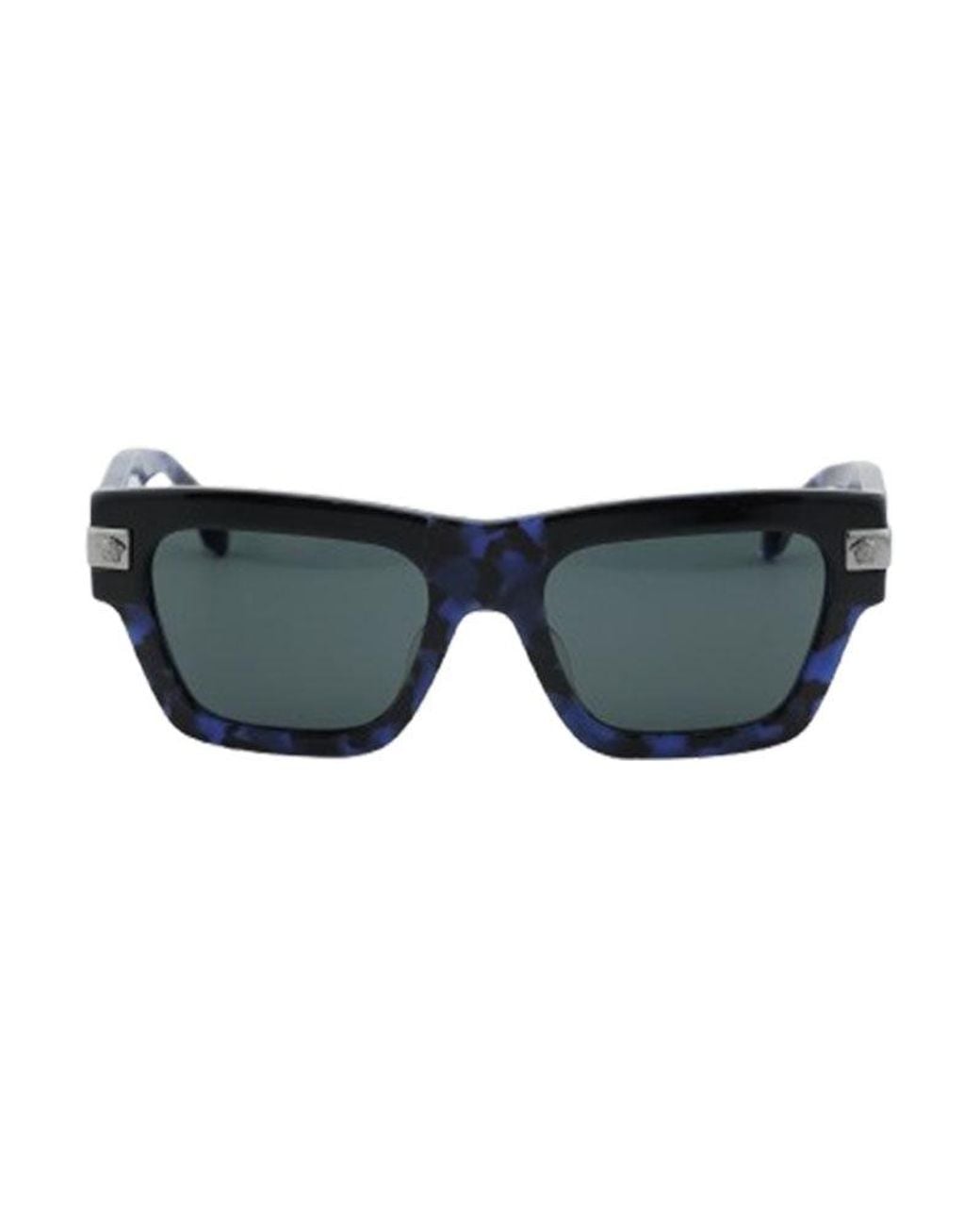 Versace Blue Sunglasses Rectangle Full Rim, Havana Frame And Dark Lens Ve4464F545887 for men