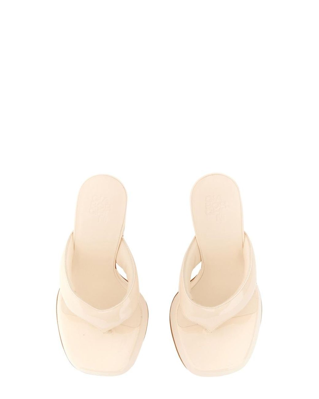 Gia Borghini Natural Patent Sandal Leather