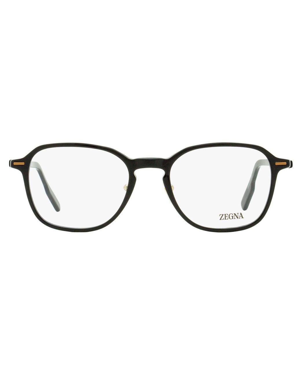 Zegna Black Modern Square Eyeglasses Ez5255-H 001 52Mm Plastic (Acetate) for men