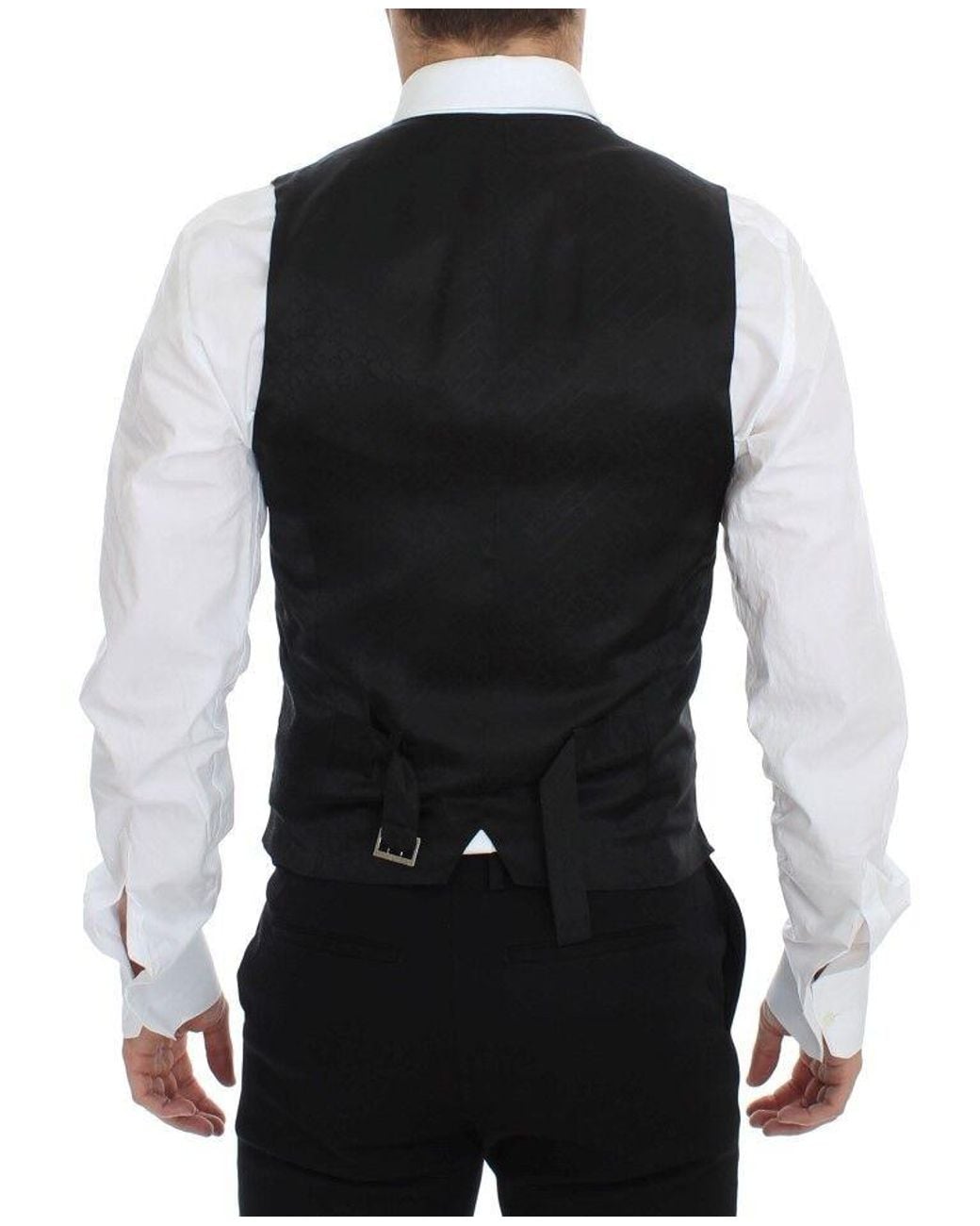 Dolce & Gabbana Black Wool Formal Dress Vest Gilet for men