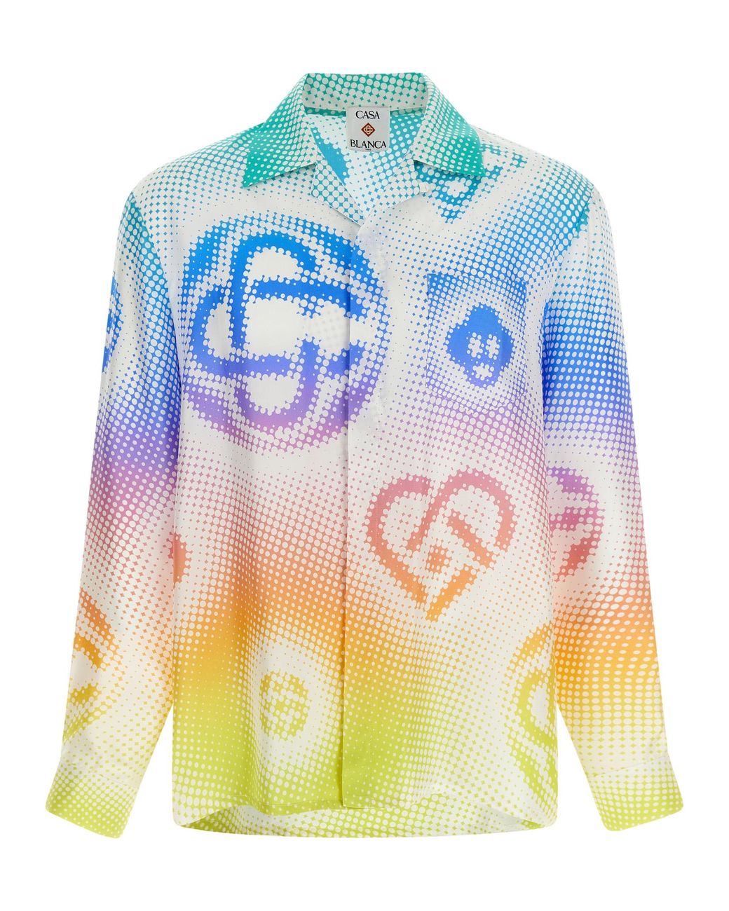 Casablanca Blue 'Halftone Logo' Shirt for men
