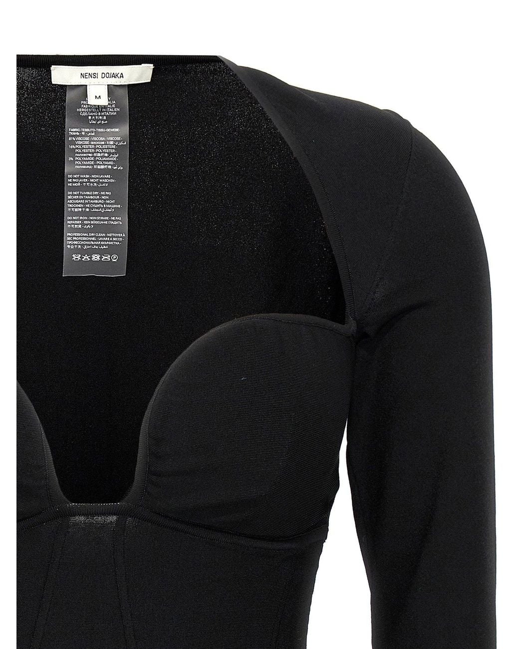 Nensi Dojaka Black Padded Bustier Bustier Top