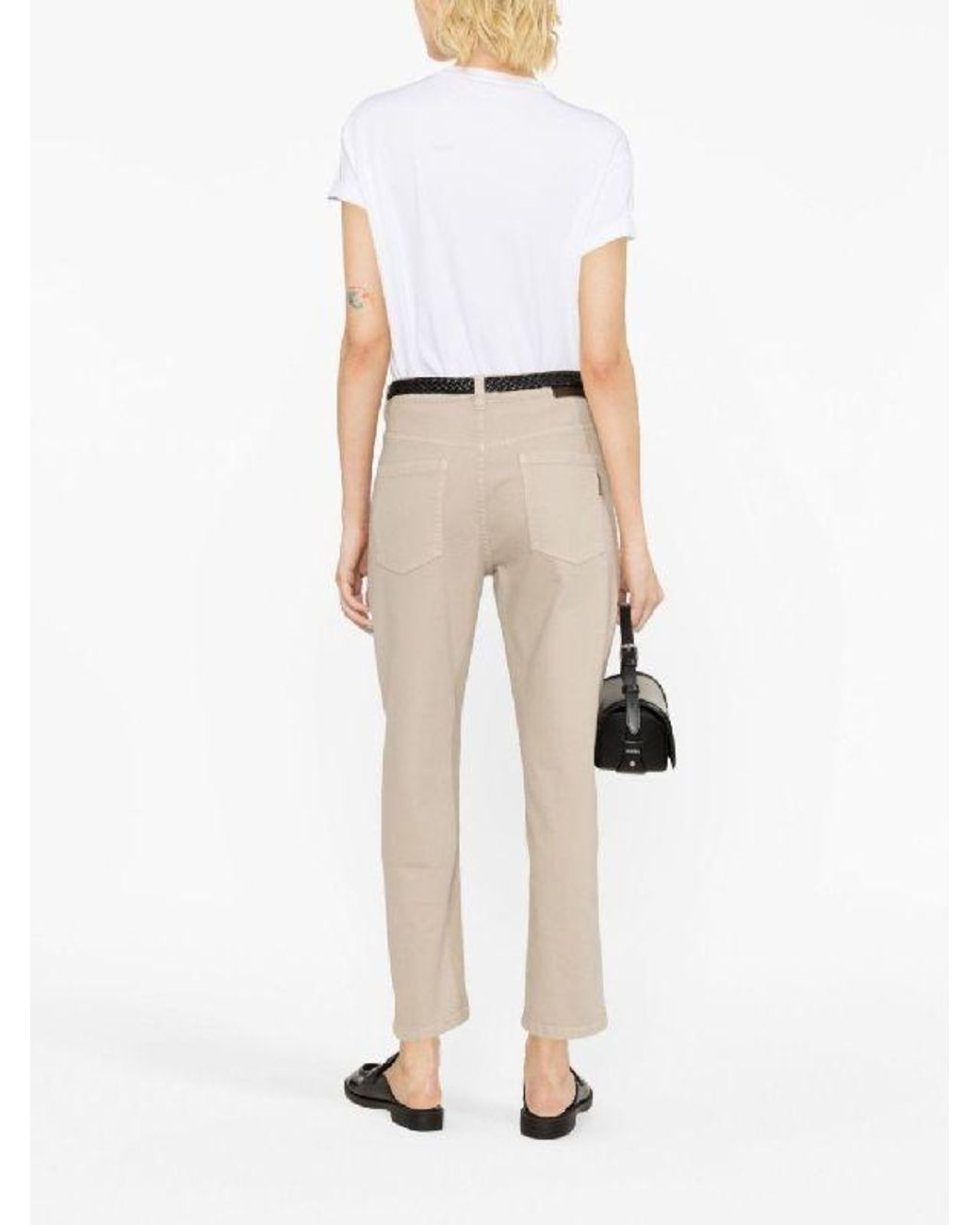 Brunello Cucinelli Natural Cold Cotton Tapered Trousers