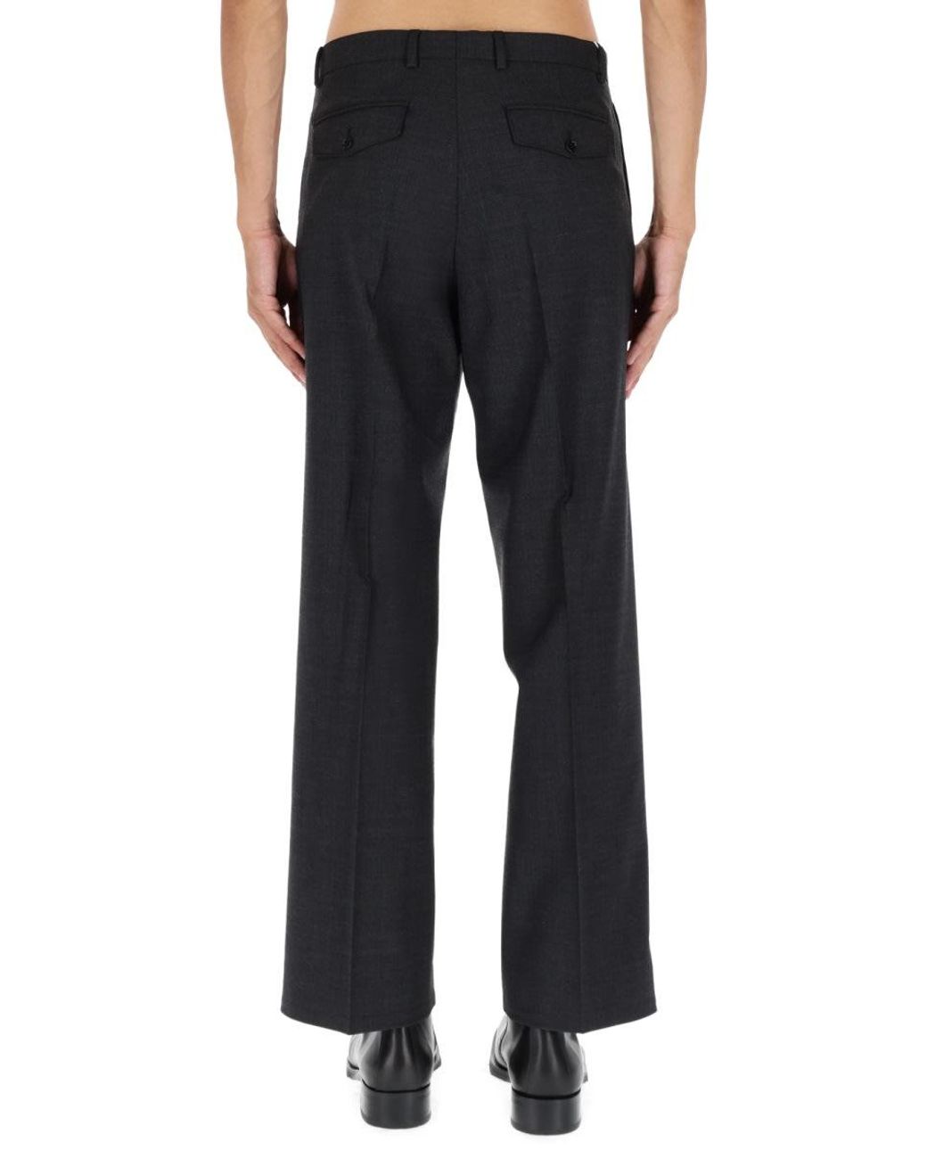 sunflower Black Wide Pleated Pants for men
