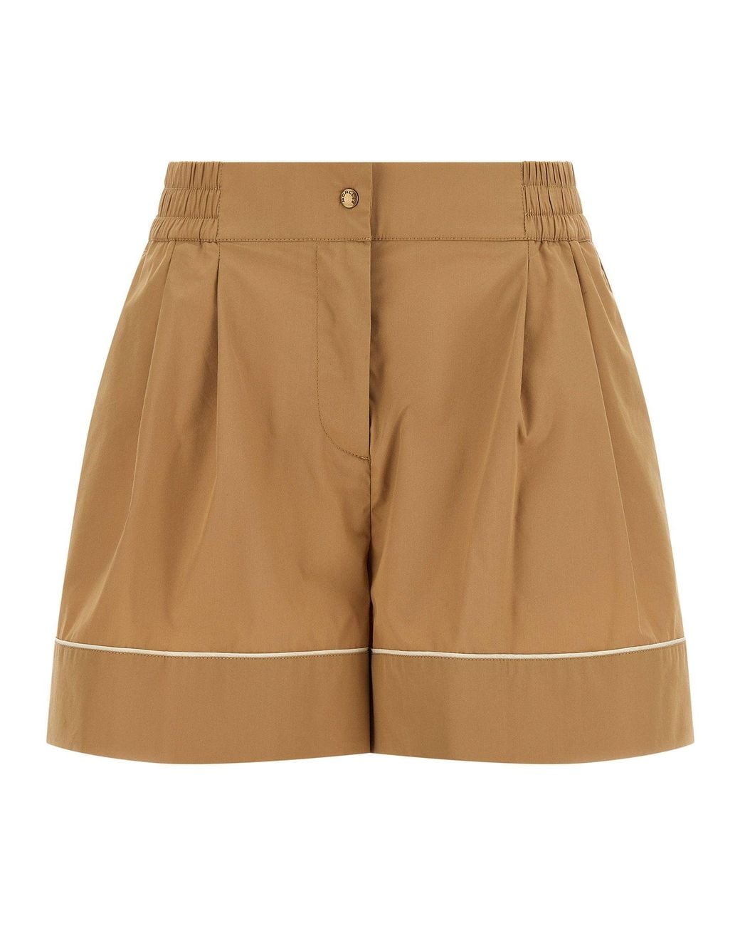 Moncler Natural High-Waisted Tailored Shorts