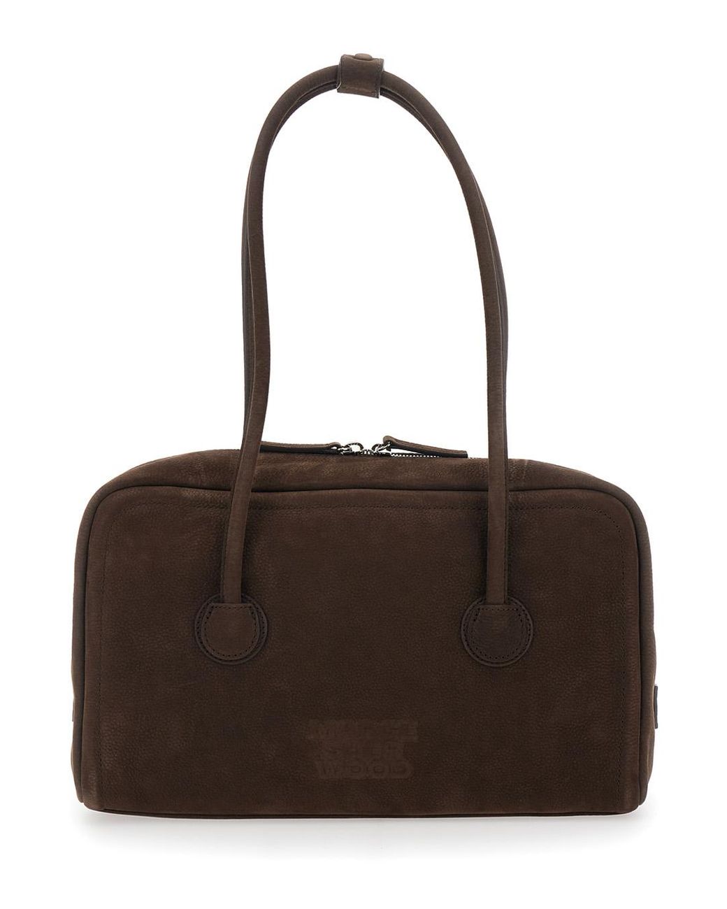 MARGE SHERWOOD Brown Shoulder Bag Soft Boston With Leather Details For Cow