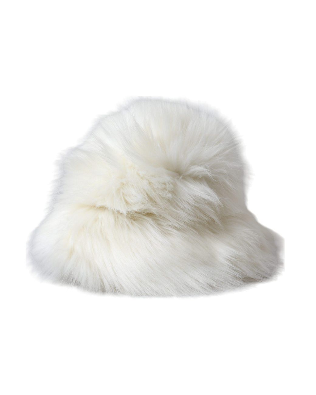 Dolce & Gabbana White Acrylic Fur Bucket Hat