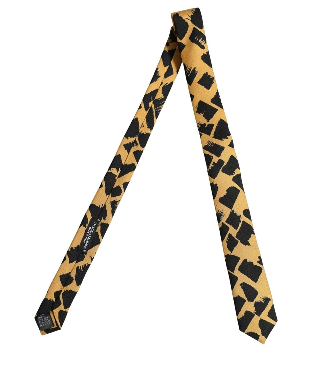 Dolce & Gabbana Yellow Abstract Silk Adjustable Tied Necktie Tie for men