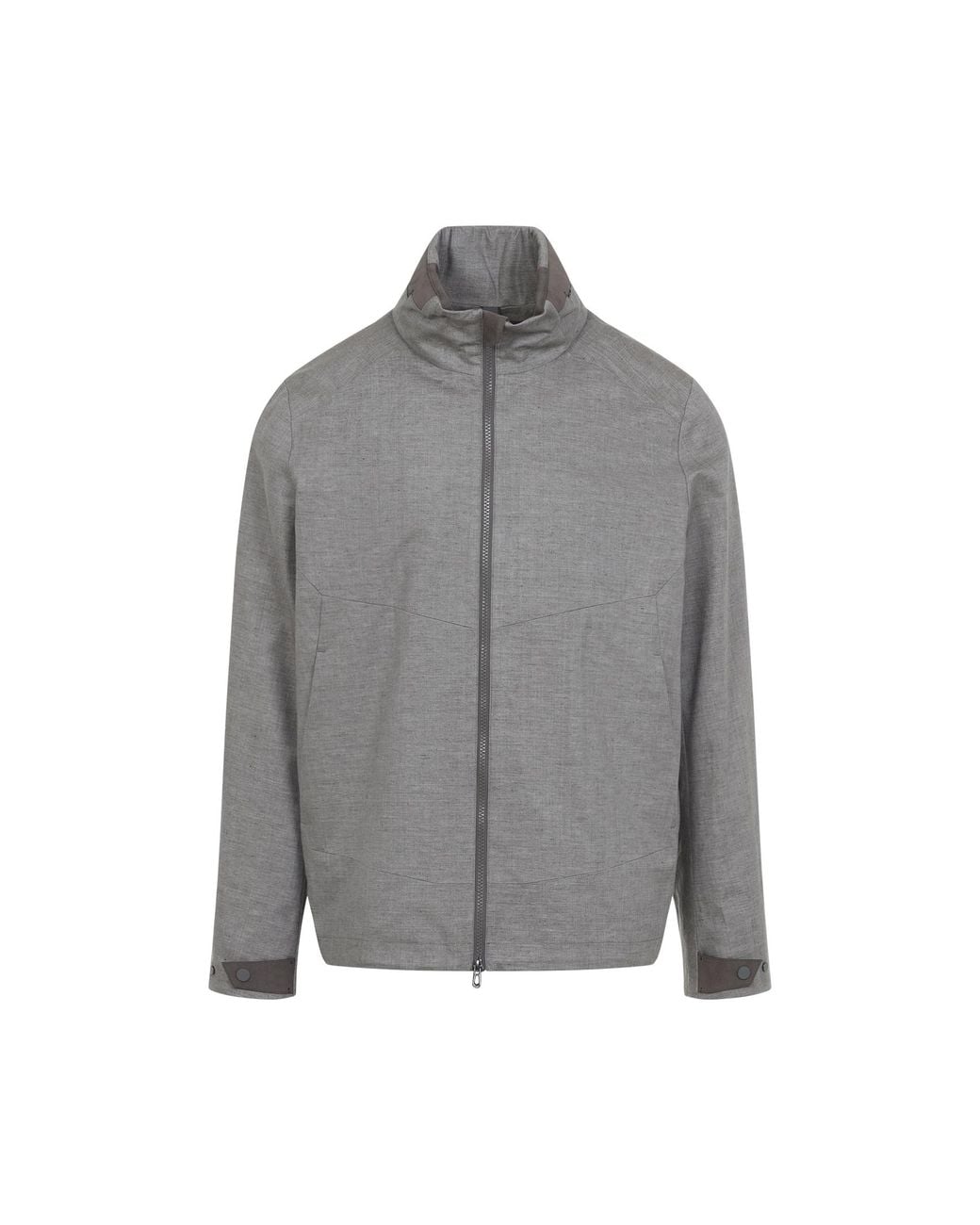 Sease Gray Laminated Jacket Linen for men