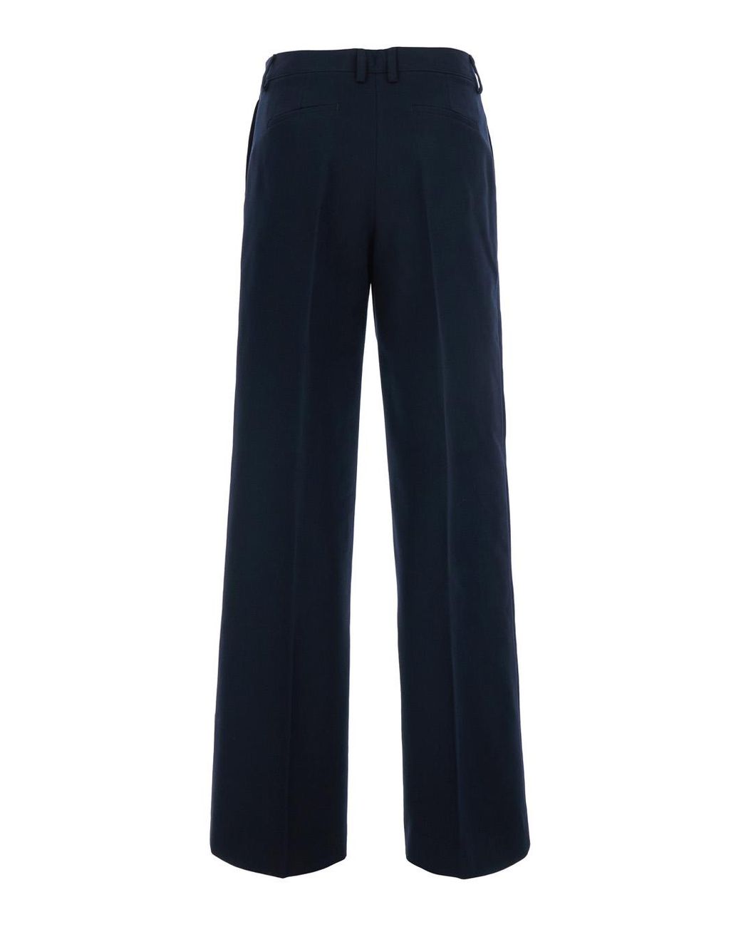PT Torino Blue Trousers Wool-Cotton Hems Wool And Cotton