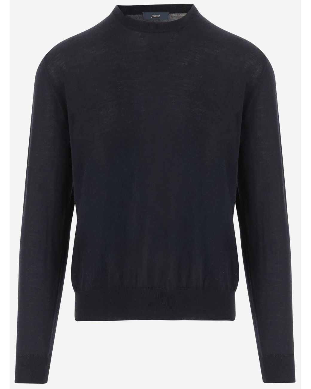 Herno Blue Knit Sweater Dark Main Fabric: Virgin Wool for men