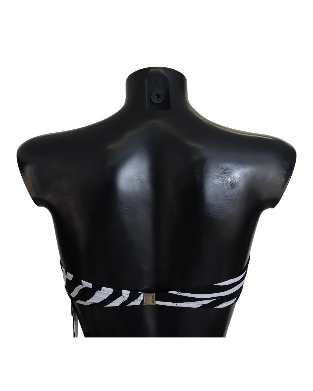 Dolce & Gabbana Black Dolce & Gabbana Zebra-Print Bandeau Bikini Top
