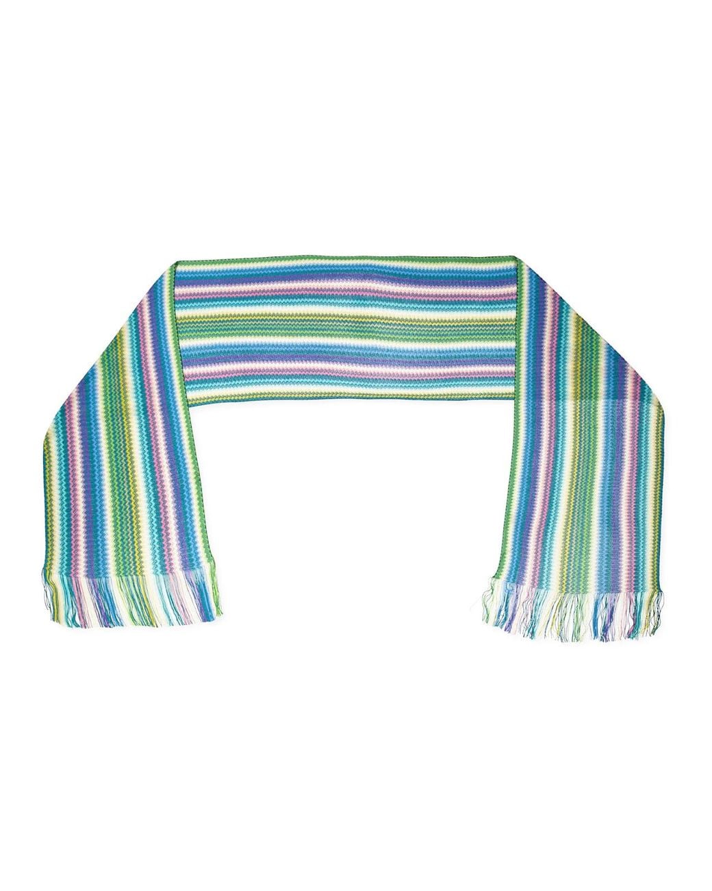Missoni Blue Zig Zag Striped Scarf Accessories