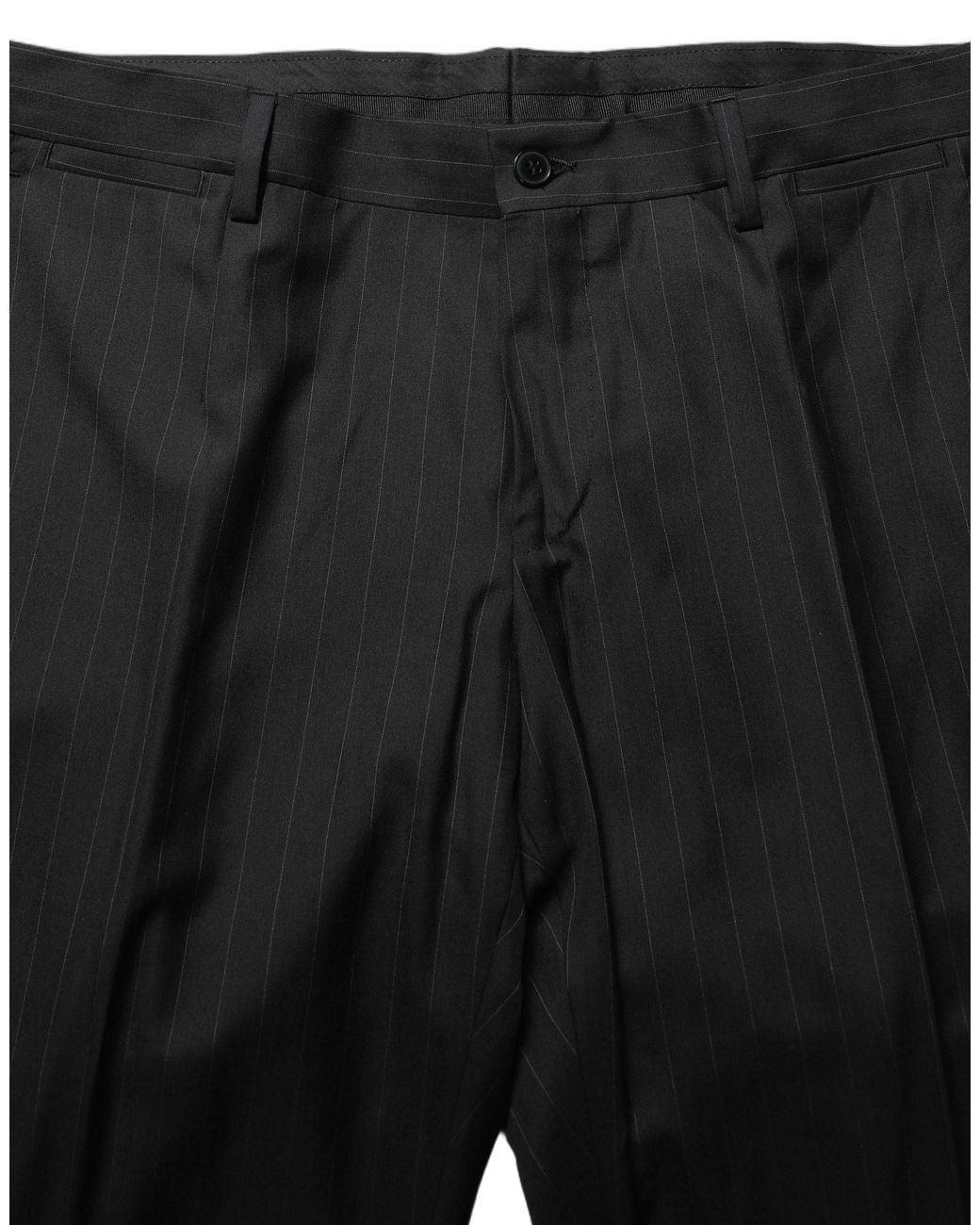 Dolce & Gabbana Black Stripes Slim Fit Formal 3 Piece Suit Virgin Wool Silk for men