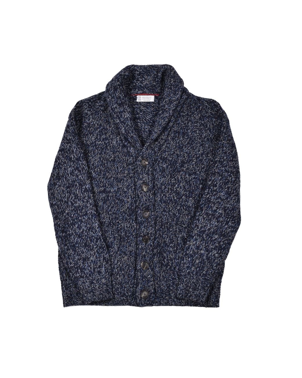 Brunello Cucinelli Blue Cashmere Knit Sweater for men