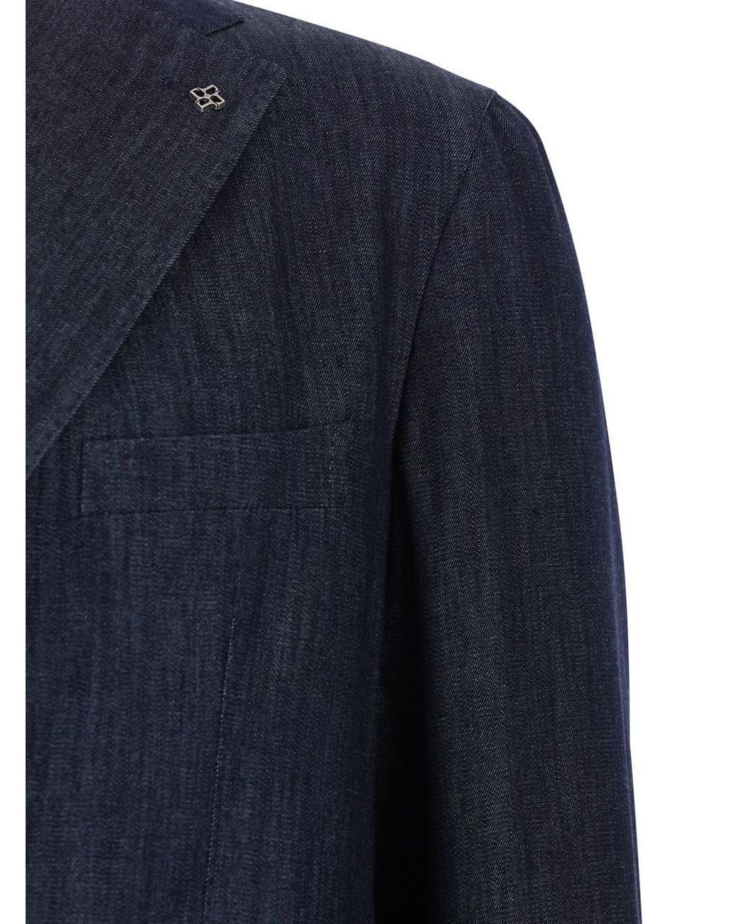Tagliatore Blue Single-Breasted Jacket for men