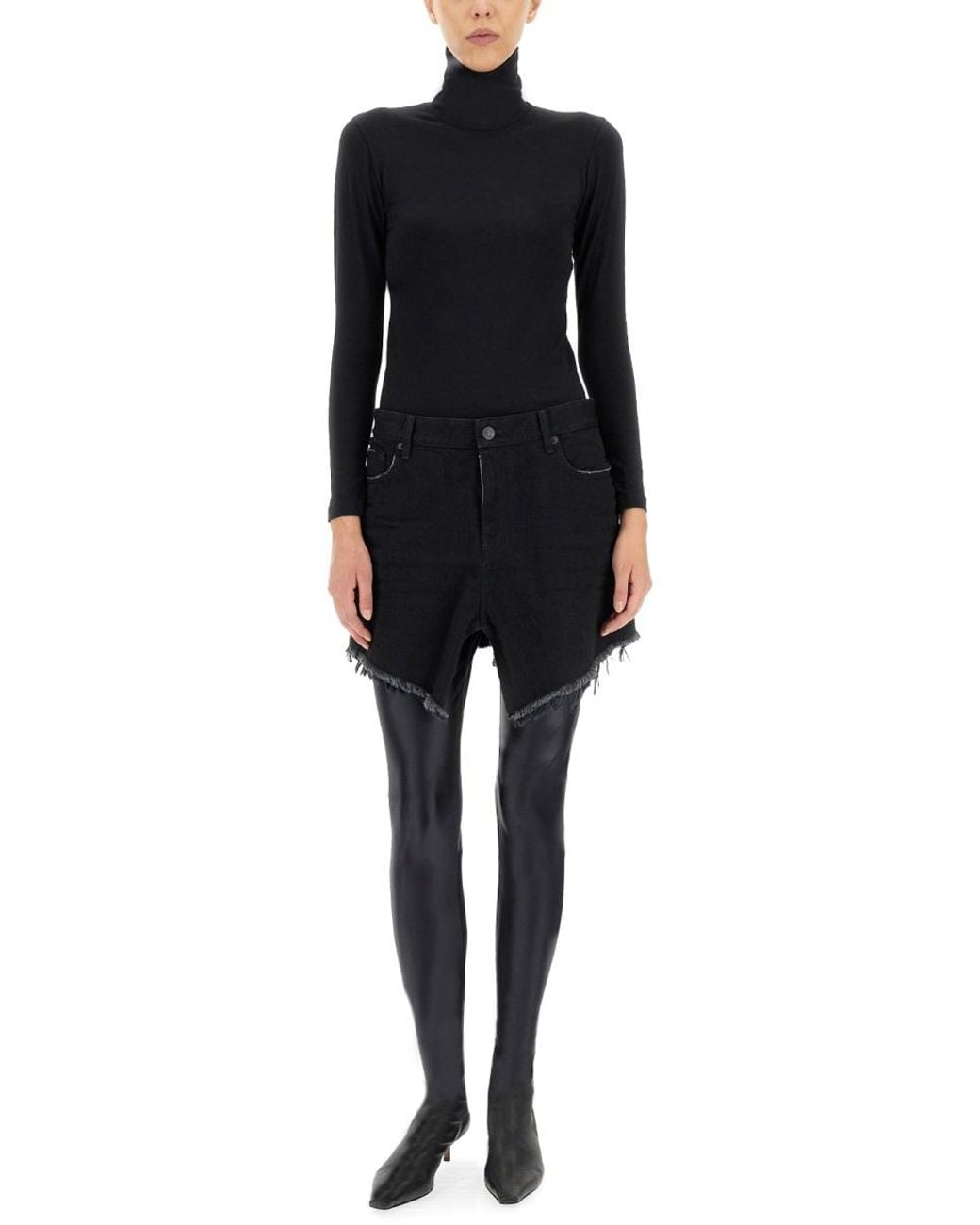 Balenciaga Black Balenciaga Cut-Up Denim Skirt