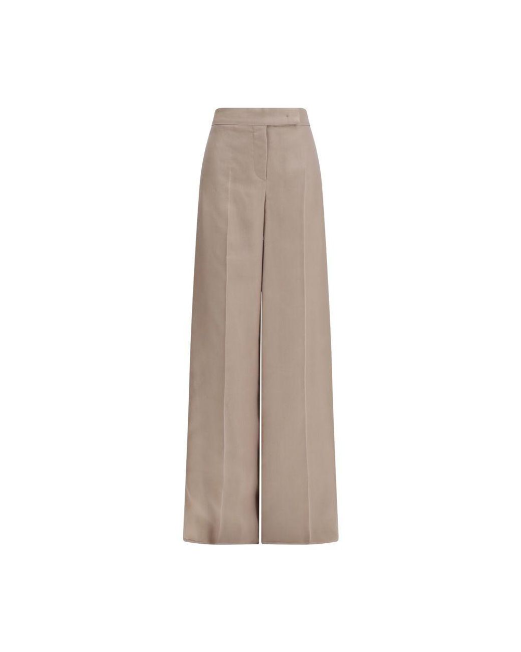 Max Mara Natural Beige Silk Casual Pants