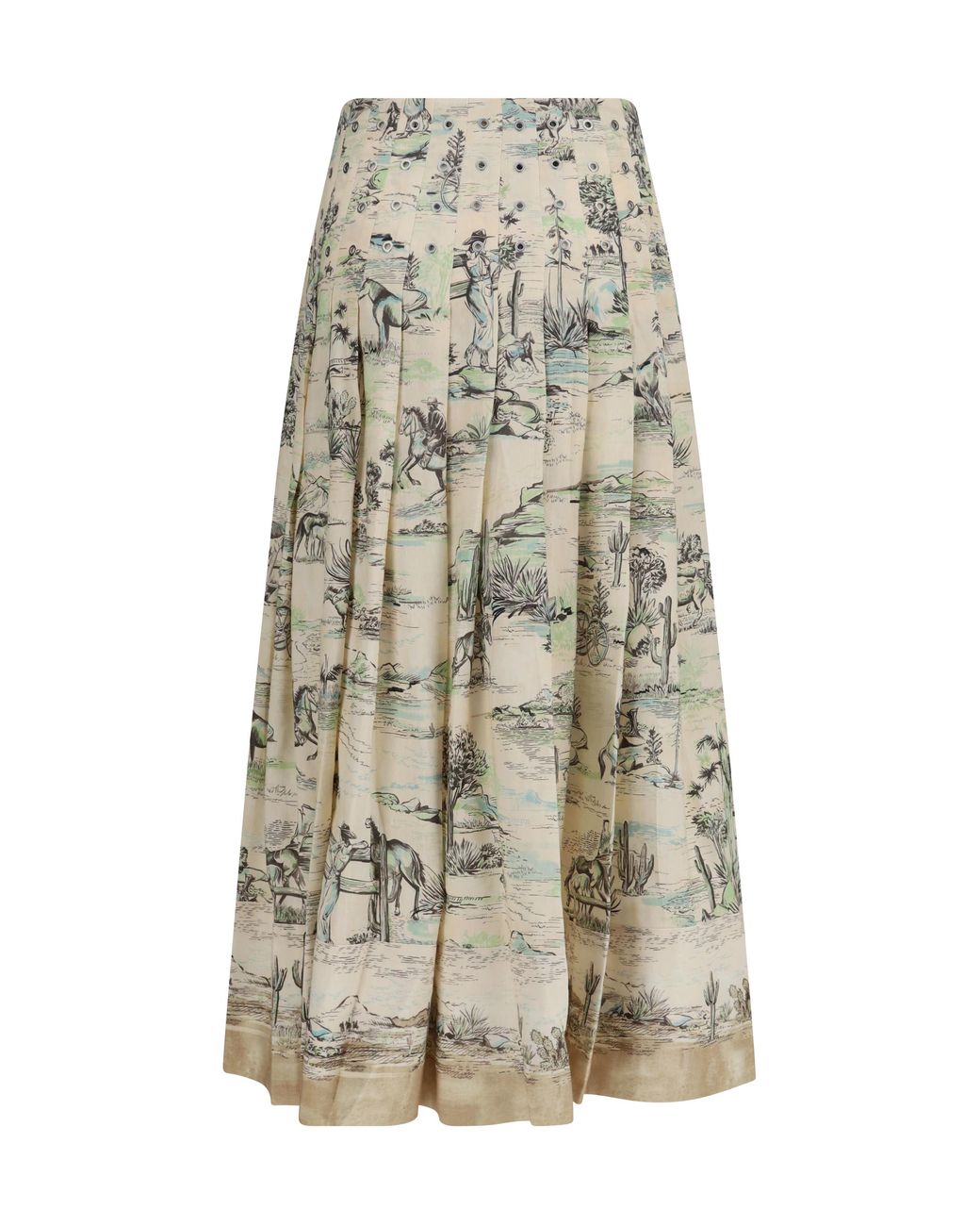 ALÉMAIS Gray Midi Skirt Scout Linen