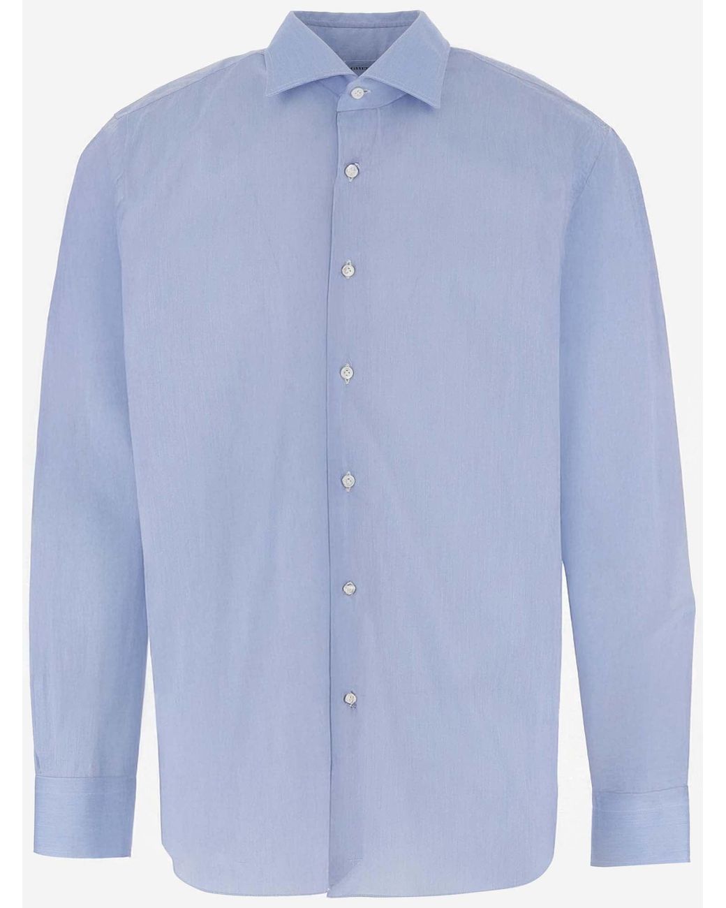 Alessandro Gherardi Blue Stretch Cotton Blend Shirt for men
