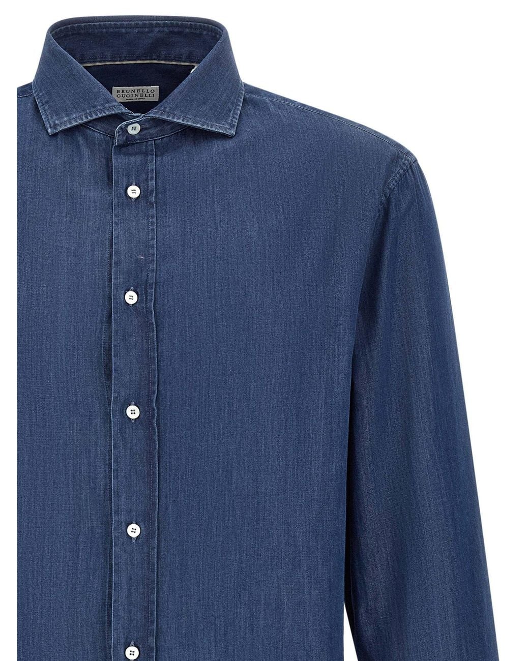 Brunello Cucinelli Blue Denim Shirt