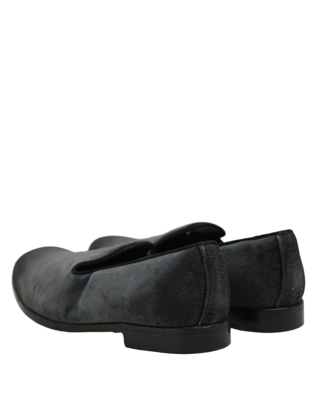 Dolce & Gabbana Black Suede Slip On Slippers Loafers Shoes Leather for men