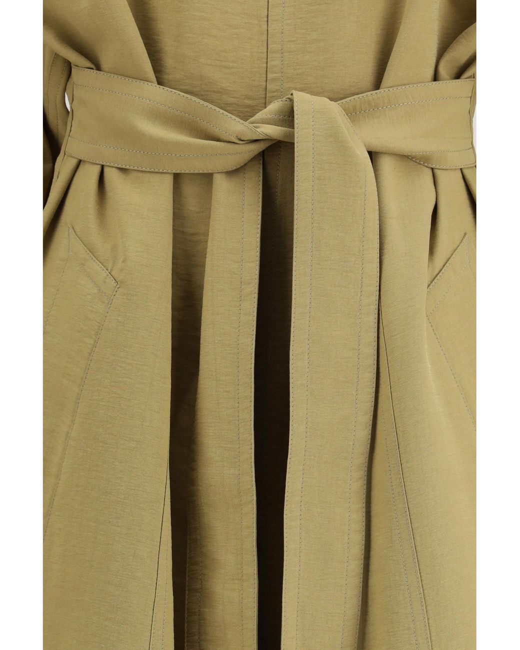 Petar Petrov Green Trench Coat Dress Lyocell; Polyester