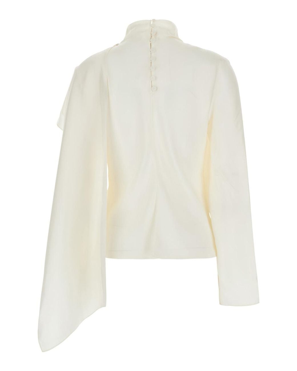 Rohe White Silk Top With Scarf Detail Tops