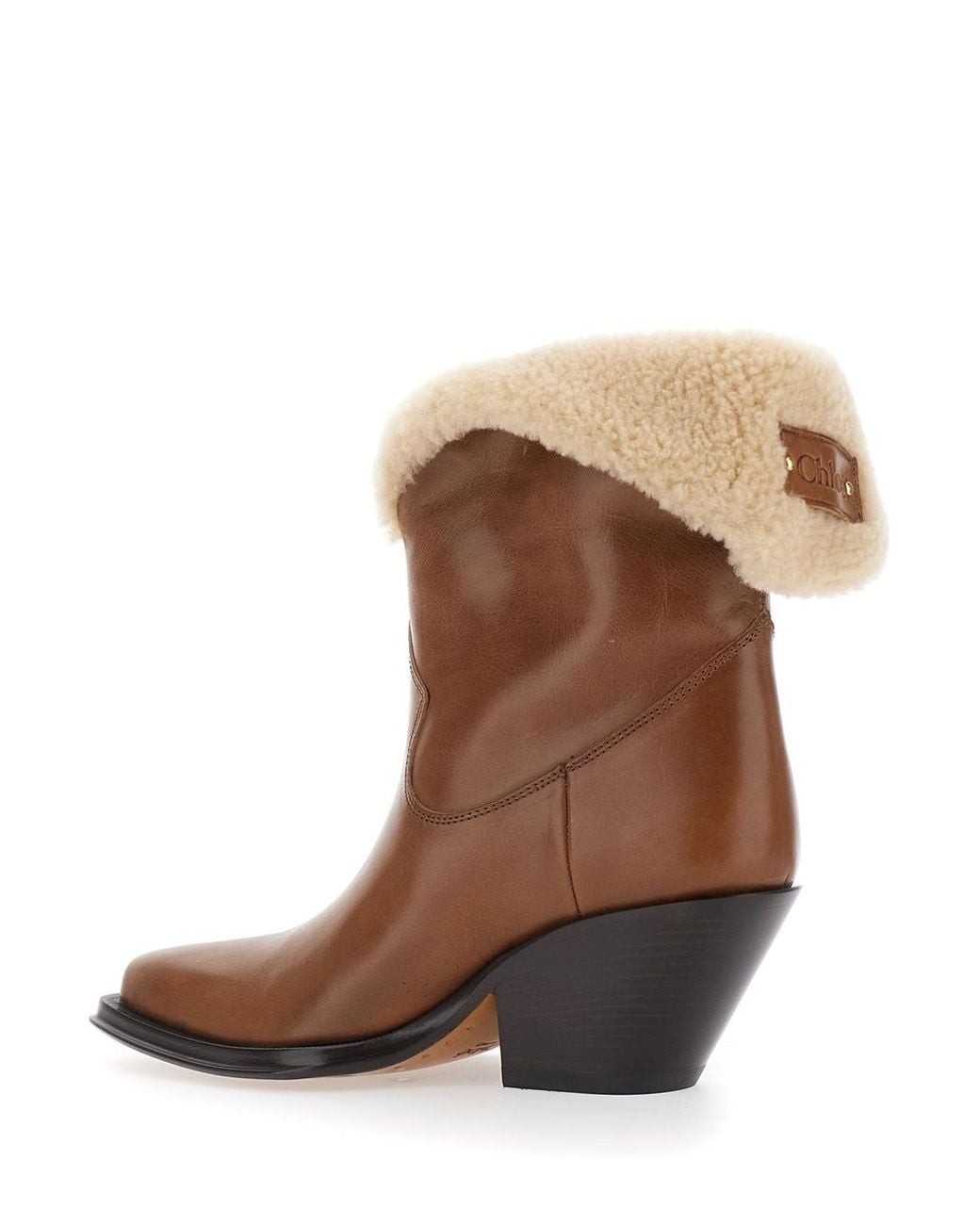 Chloé Brown Leather Ankle Boots Calf