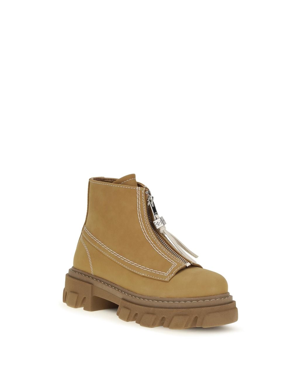 Ganni Natural Cleated Boots