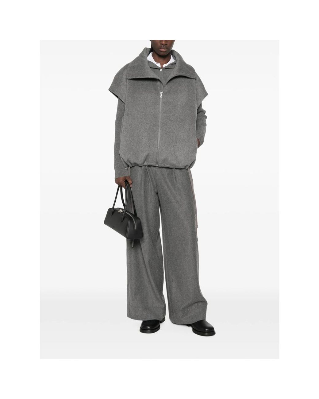 Soeur Gray Hugues Drawstring Wool Trousers