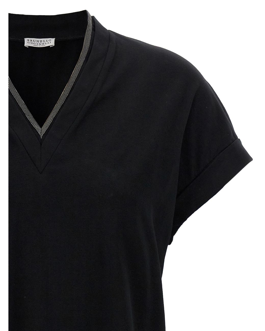Brunello Cucinelli Black Cotton T-Shirt