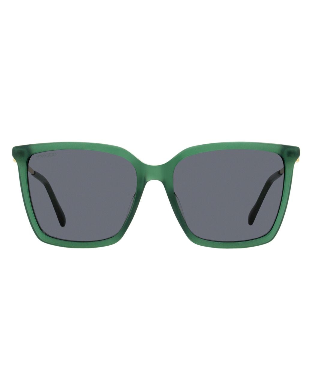 Jimmy Choo Black Square Sunglasses Totta /g 1edir Green/gold 56mm