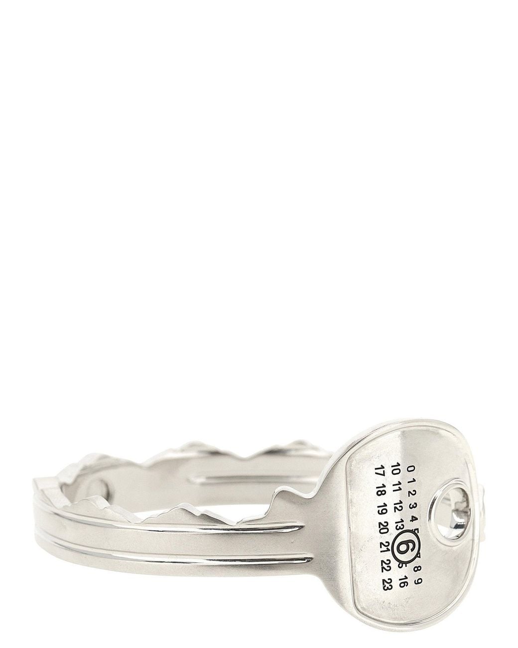 MM6 by Maison Margiela White Numeric Signature Metal Key Bracelet
