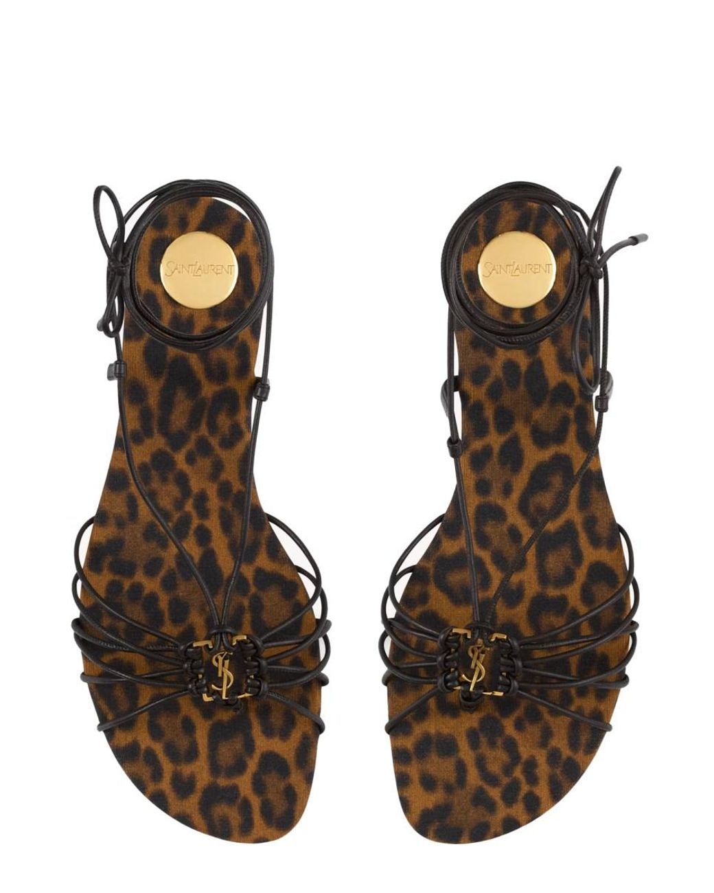 Saint Laurent White Babylone Lambskin Sandals