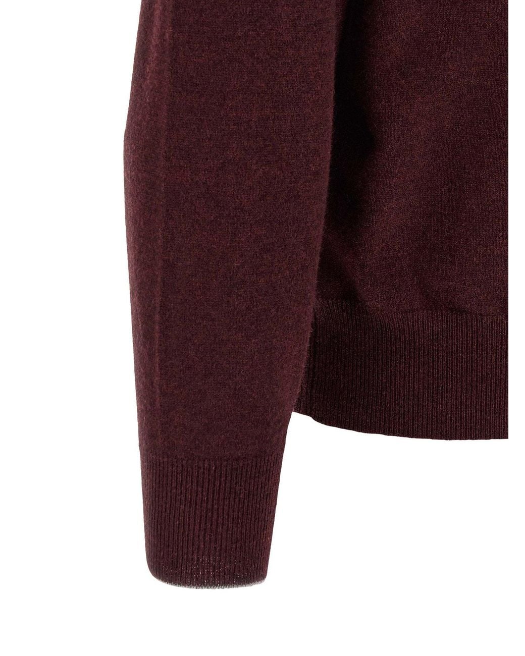 Brunello Cucinelli Red Cashmere Knit Polo Shirt for men
